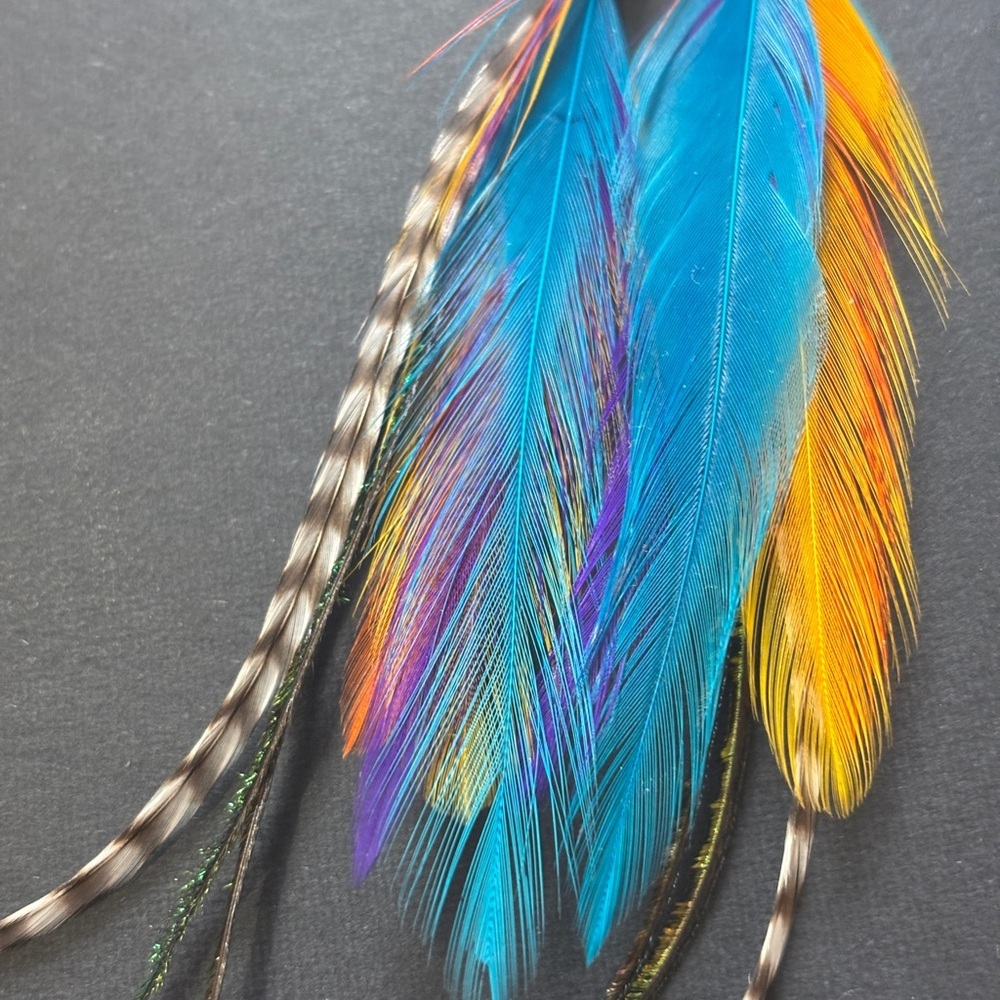 Native American Feather drop earrings - Picture 6 of 7